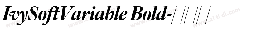 IvySoftVariable Bold字体转换